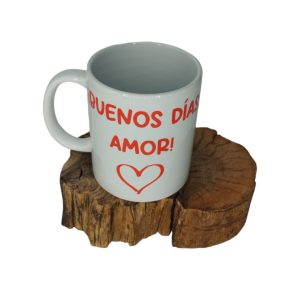 Taza buenos dias amor en rojo